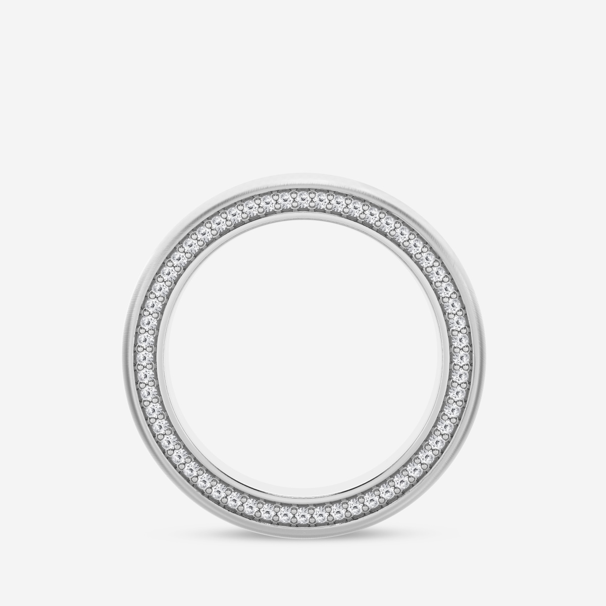 Additional Image 1 for  2/3 ctw Round Lab Grown Diamond 7mm Domed Satin Finish Eternity Band